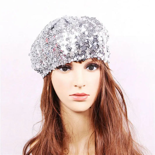 K.B. Shaws: Chic Women Glitter Sequin Beret Hat