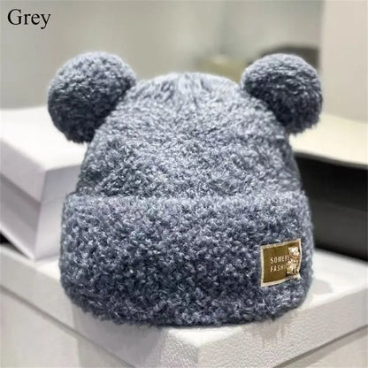 K.B. Shaws: Cute Bear Ear Plush Beanie for Winter