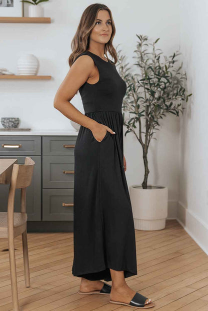 K.B. Shaws: Chic Black Open Back Wide Leg Jumpsuit