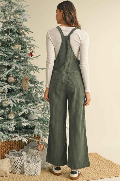 K.B. Shaws: Jungle Green Loose Fit Corduroy Overalls